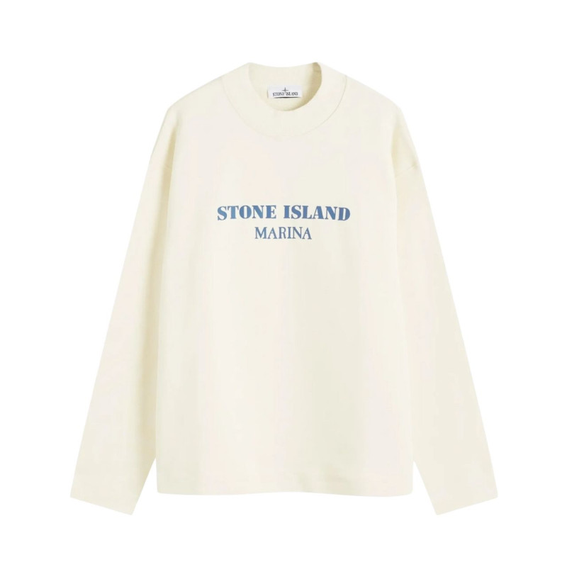 Толстовка Stone Island Marina Cotton Fleece Mock Neck Sweatshirt Butter 8115631X5 v0035