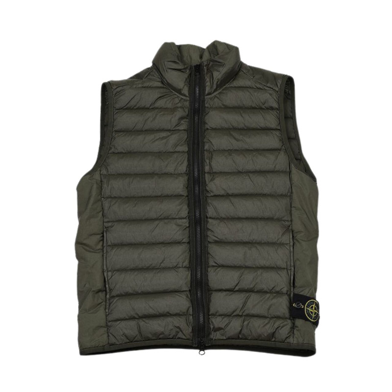 STONE ISLAND Green Quilted Down Vest